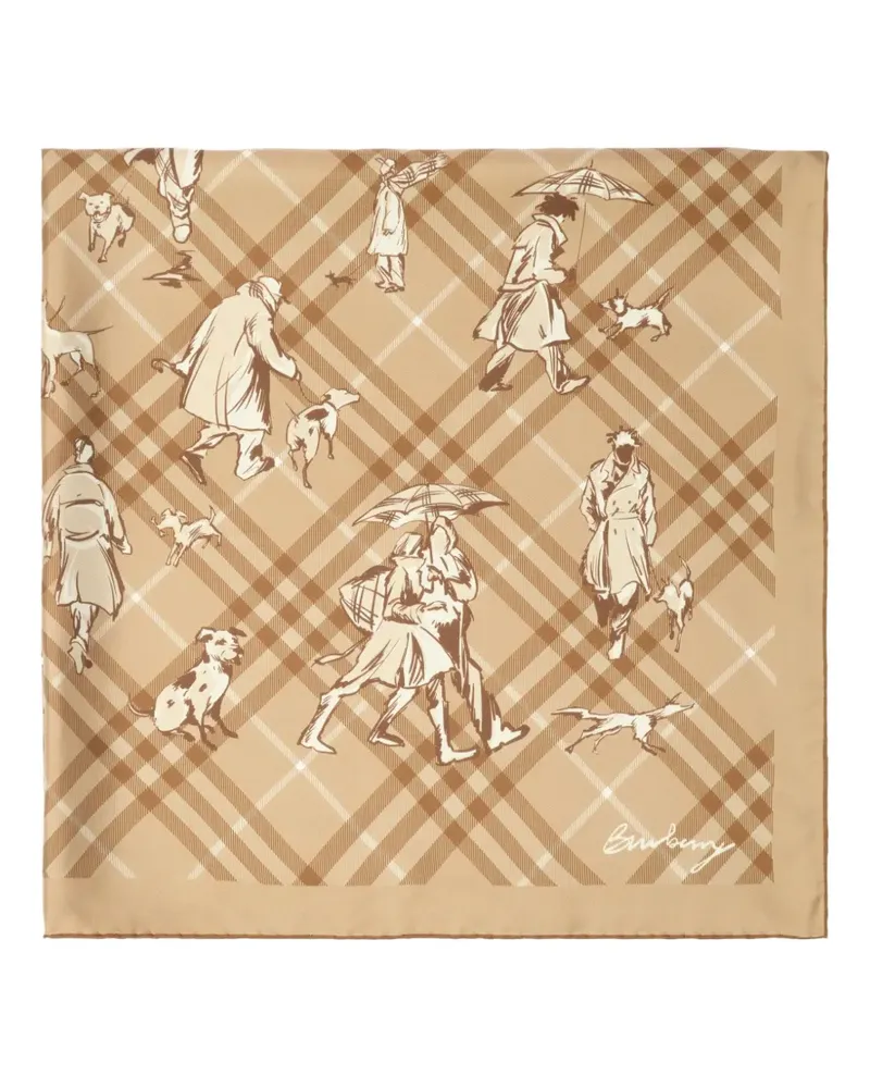 Burberry Karierter Seidenschal - Nude Nude