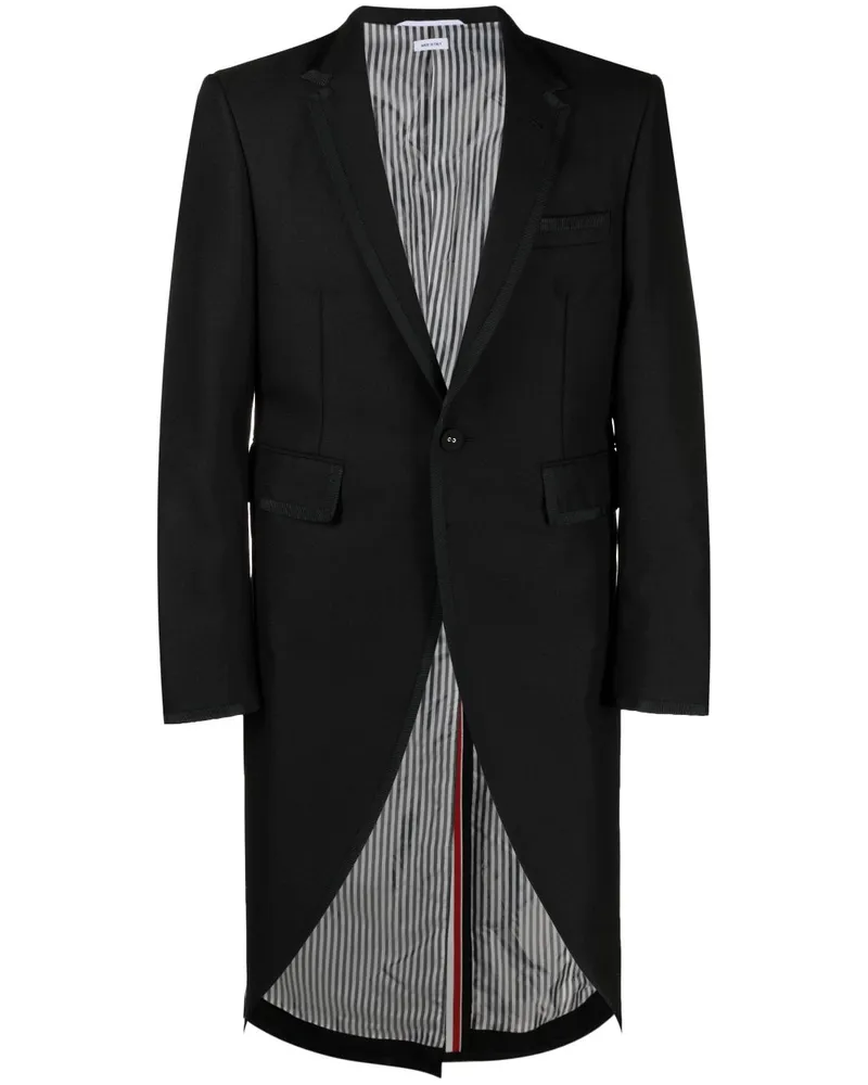 Thom Browne Mantel mit asymmetrischem Saum - Schwarz Schwarz