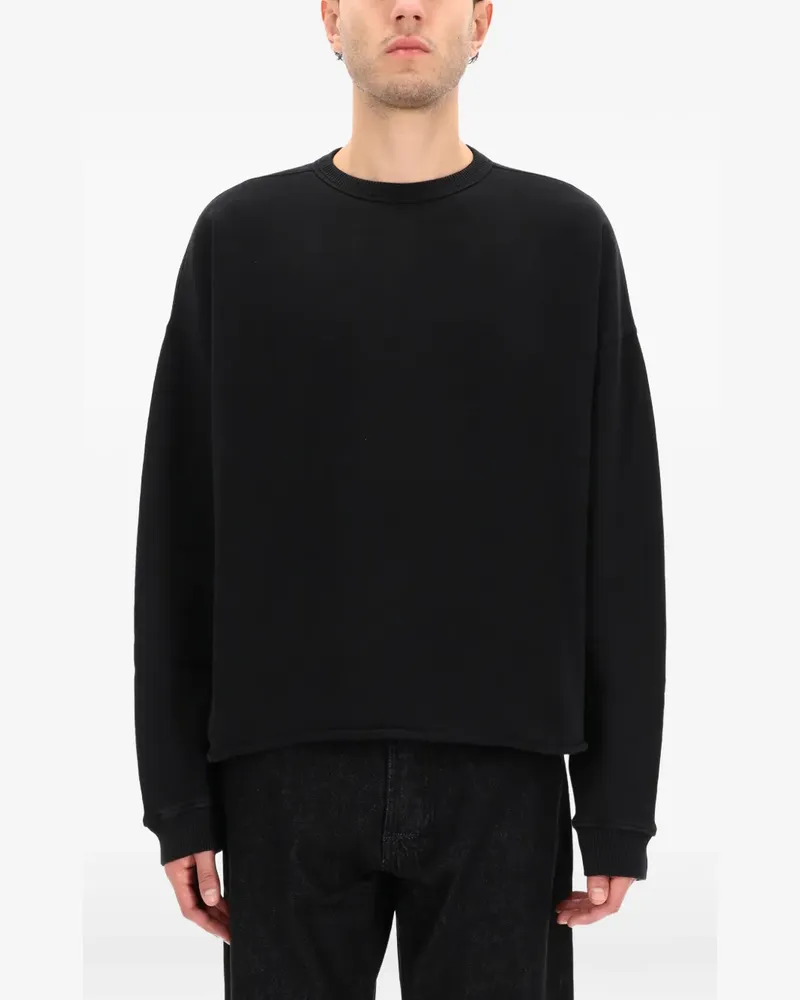 YMC raw-hem crew-neck sweatshirt - Schwarz Schwarz