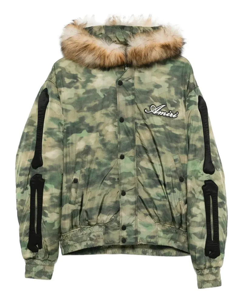 Amiri Kapuzenjacke mit Faux Fur - Grün Grün
