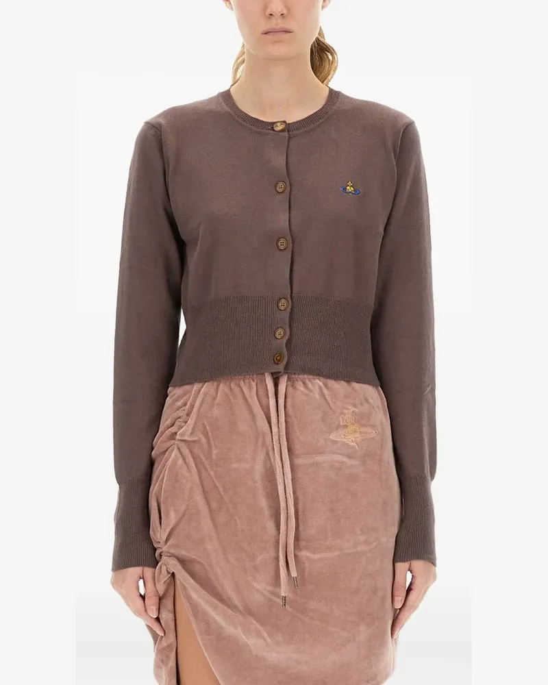 Vivienne Westwood Bea Orb-logo button-fastening cardigan - Braun Braun