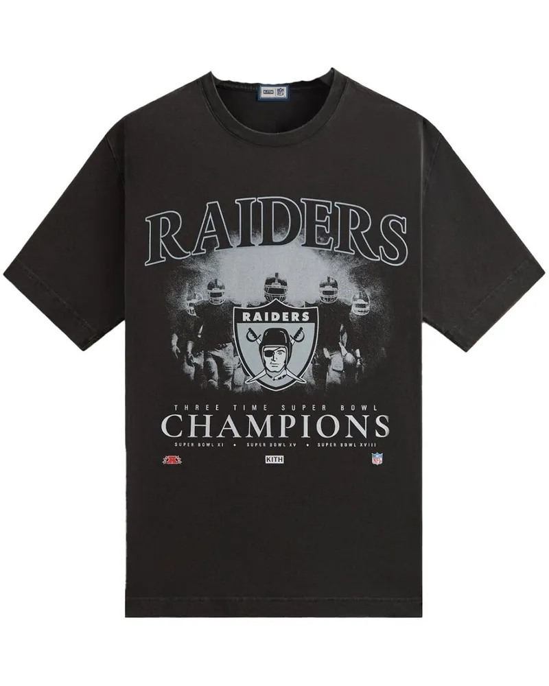 KITH x NFL '47 Raiders "Vintage" T-Shirt - Schwarz Schwarz