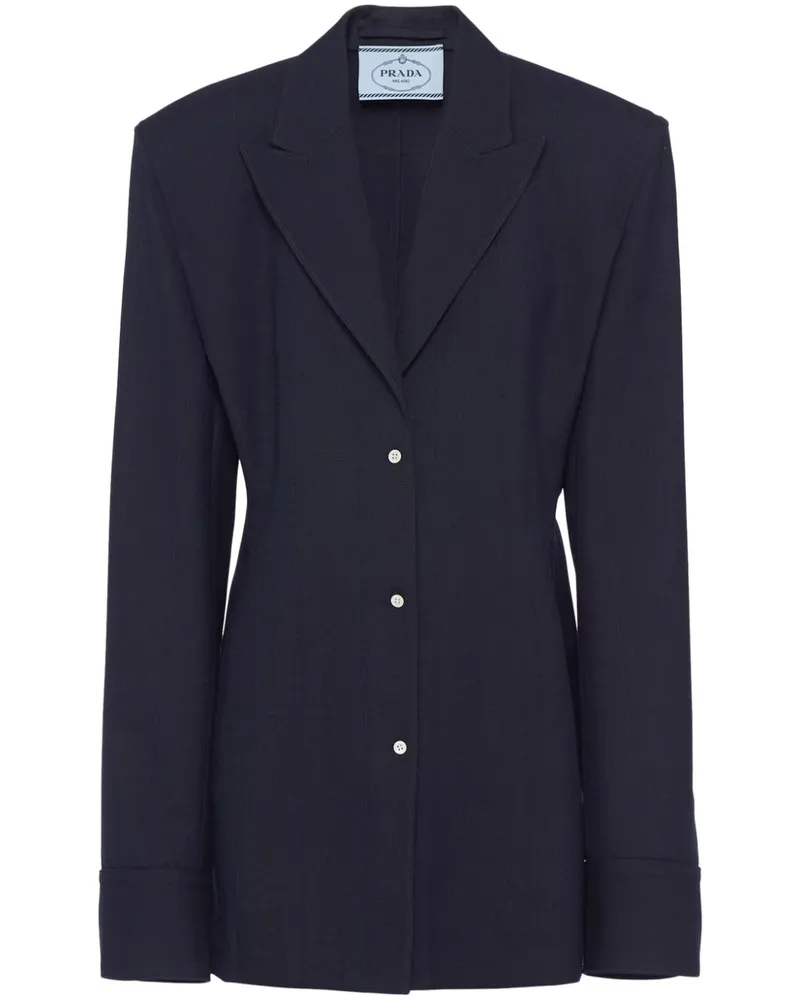 Prada Einreihige Jacke mit Nadelstreifen - Blau Blau