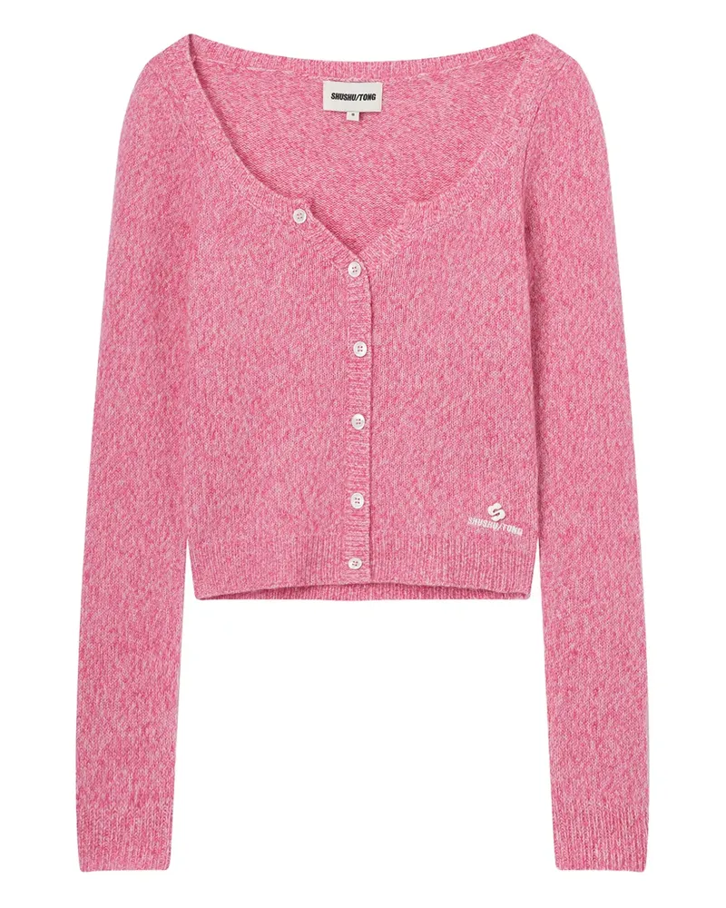 SHUSHU/TONG Geknöpfter Cardigan mit Logo - Rosa Rosa