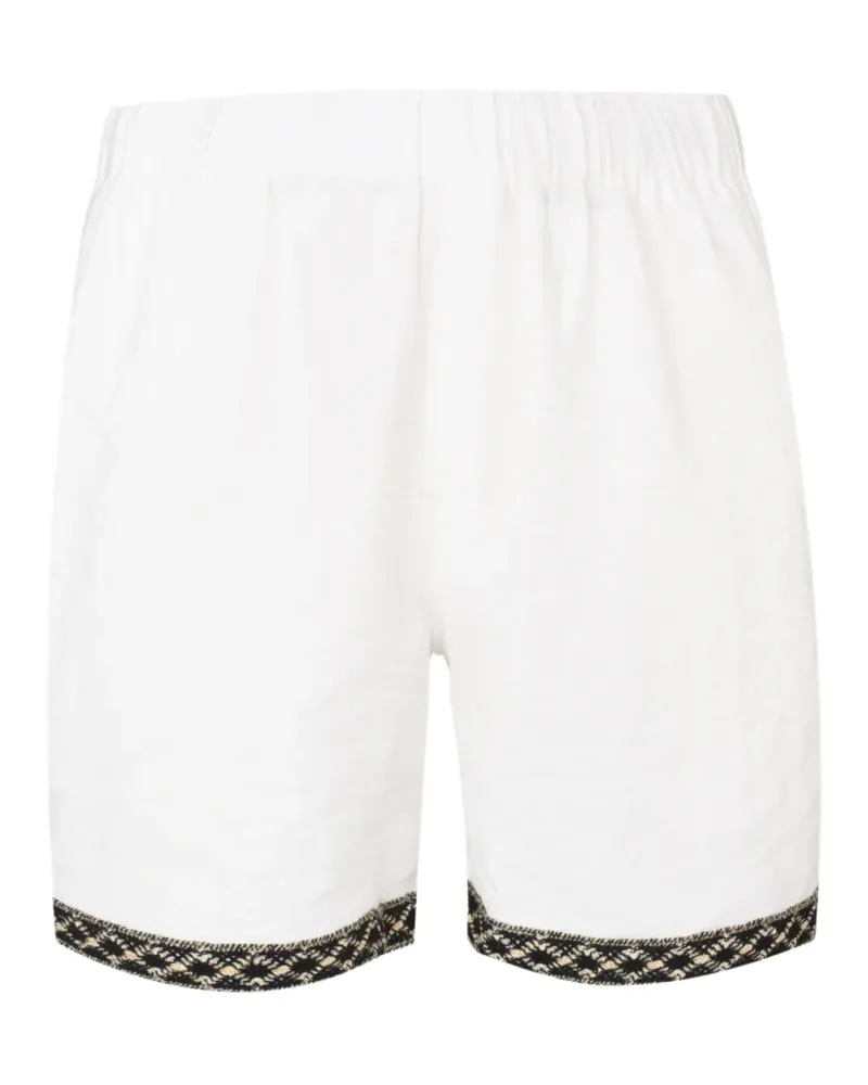 COMMAS Resort embroidered-trim shorts - Weiß Weiß