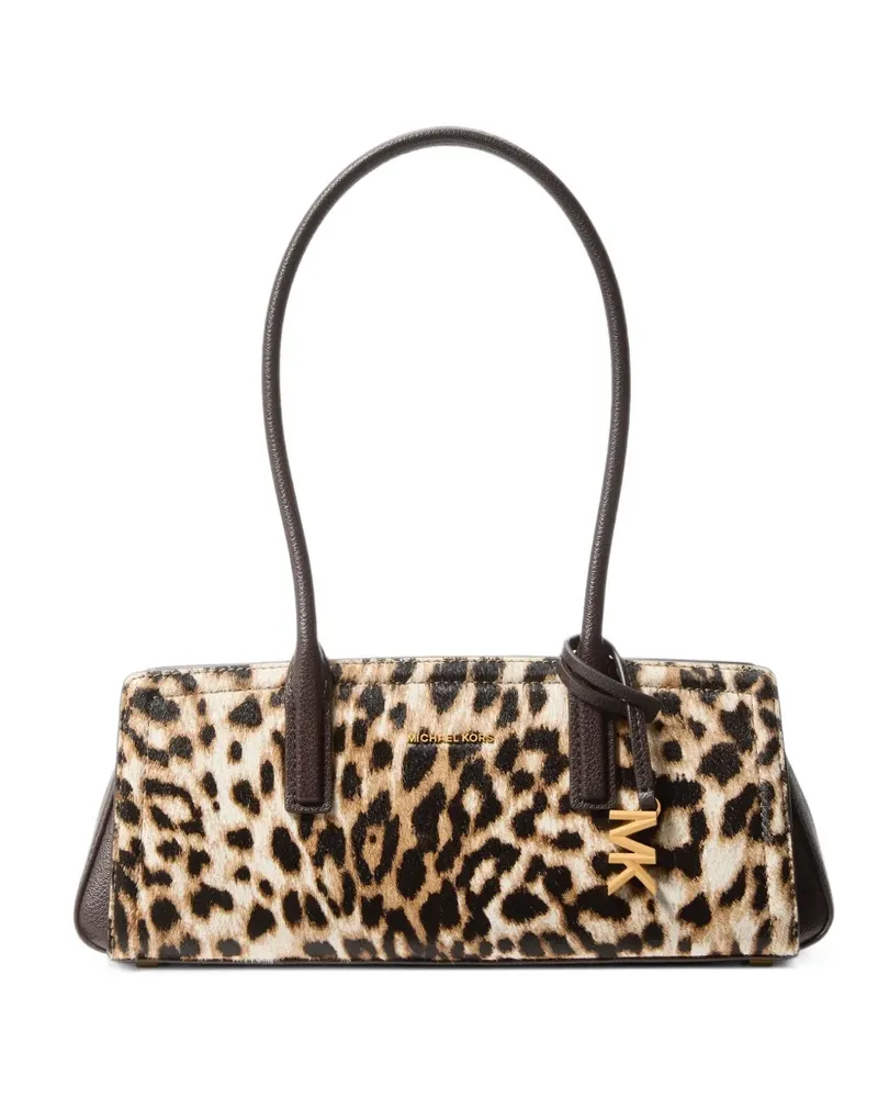 Michael Kors Kleine Laila Schultertasche aus Kalbshaar mit Leopardenprint - Braun Braun
