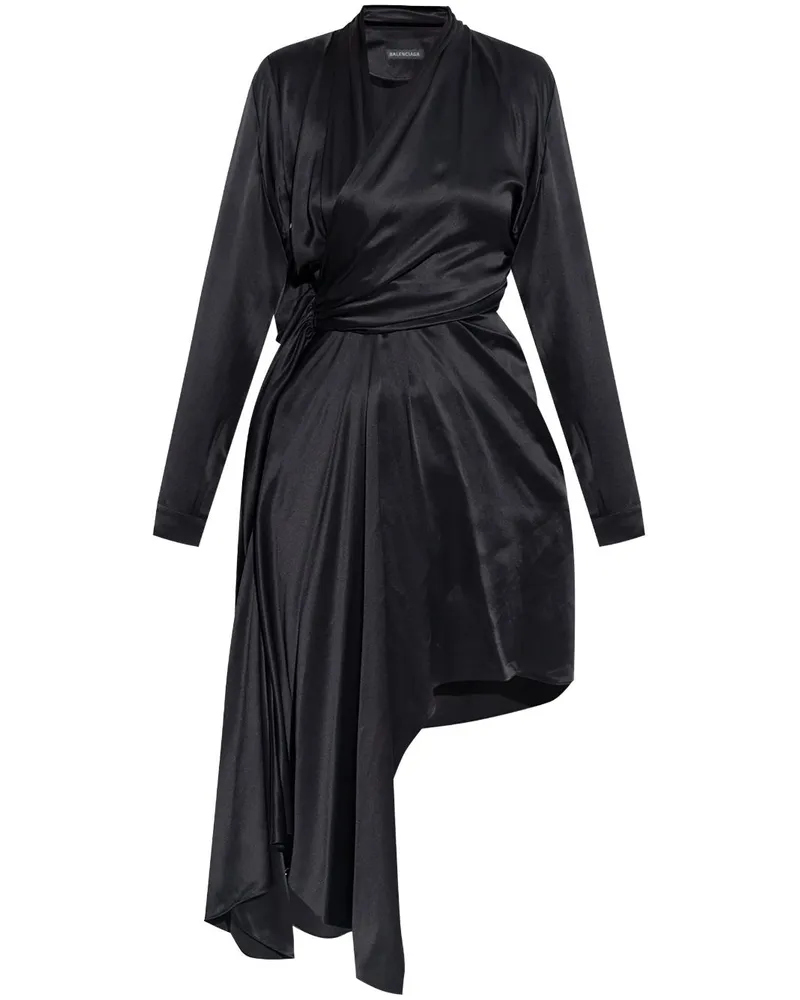 Balenciaga Midikleid aus Seide - Schwarz Schwarz