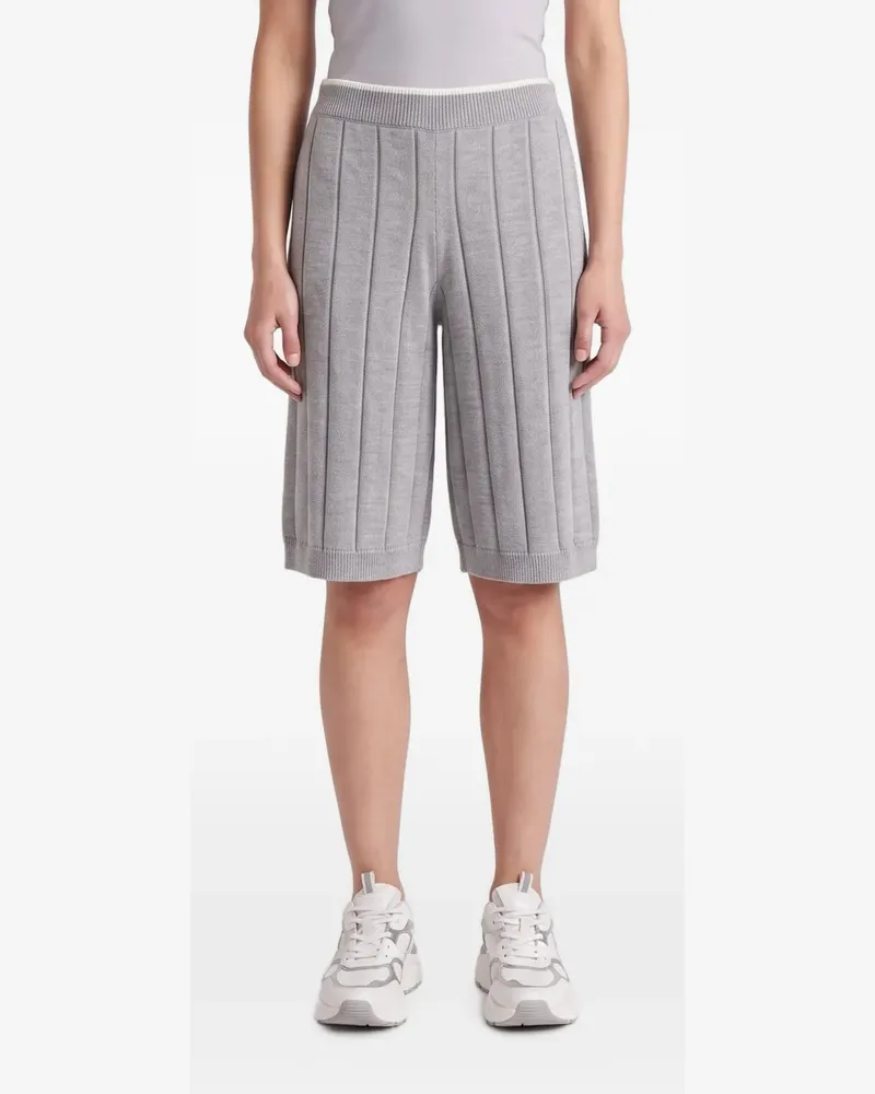 Brunello Cucinelli Shorts aus geripptem Strick - Grau Grau