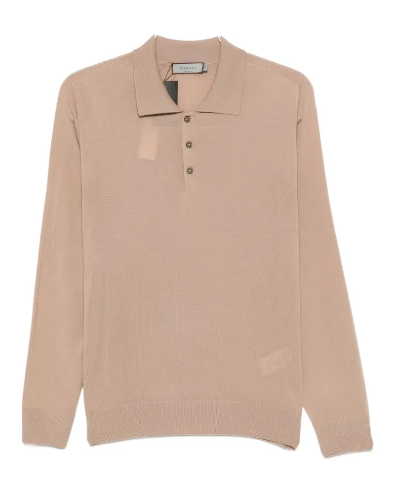 Canali long-sleeve polo shirt - Nude Nude