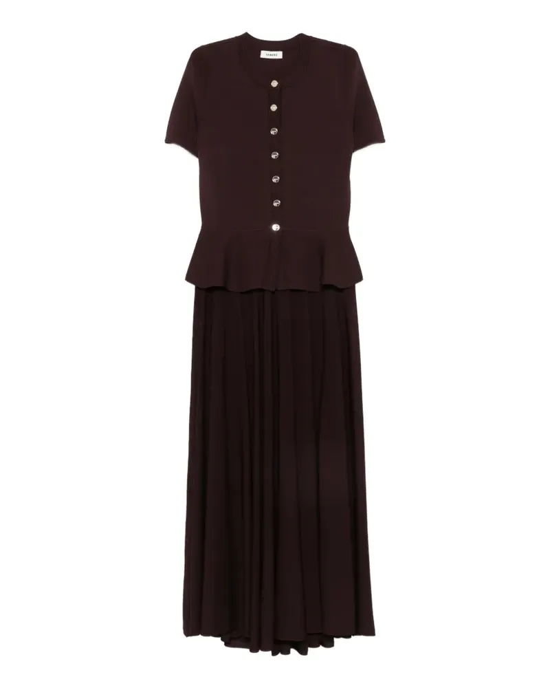 Sandro Gestricktes Kleid mit Schößchen - Violett Violett