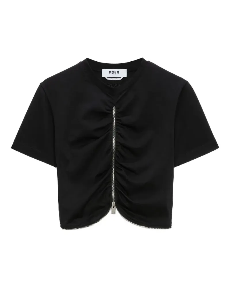 MSGM Oberteil mit Reißverschluss - Schwarz Schwarz
