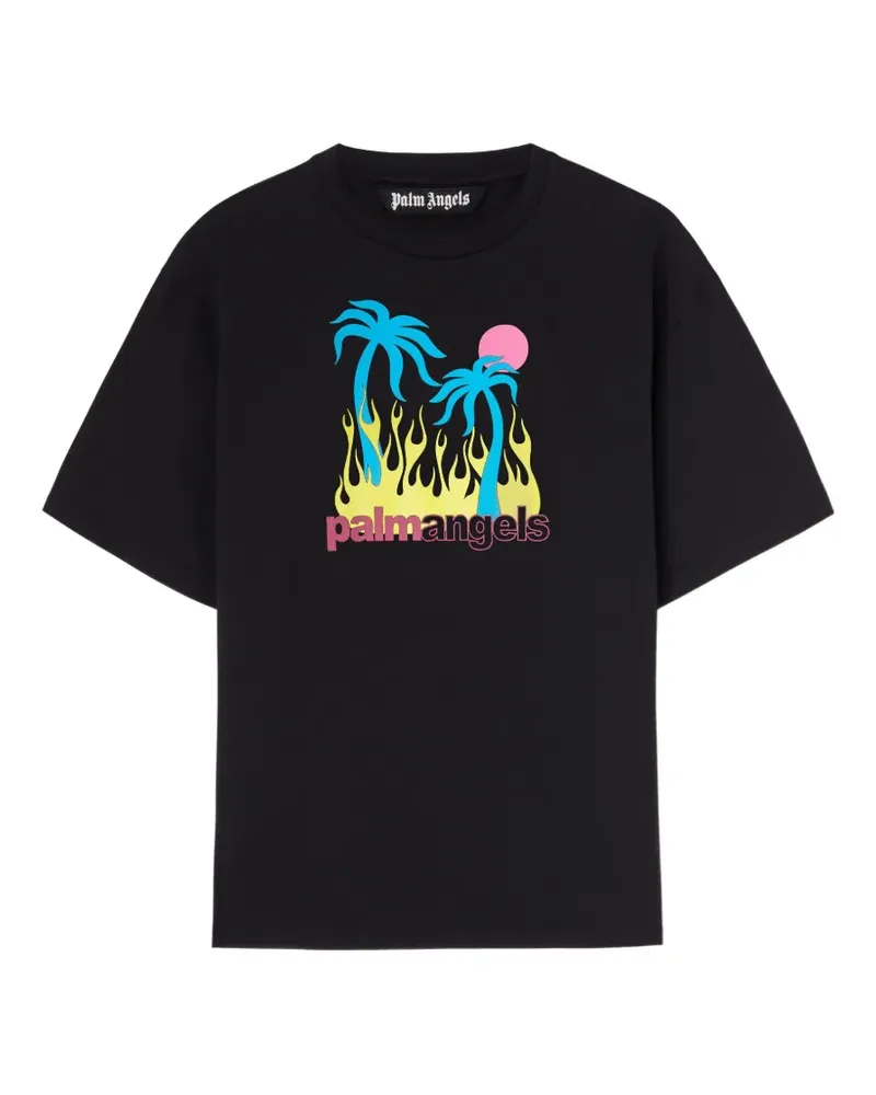 Palm Angels Burning Oasis T-Shirt - Schwarz Schwarz