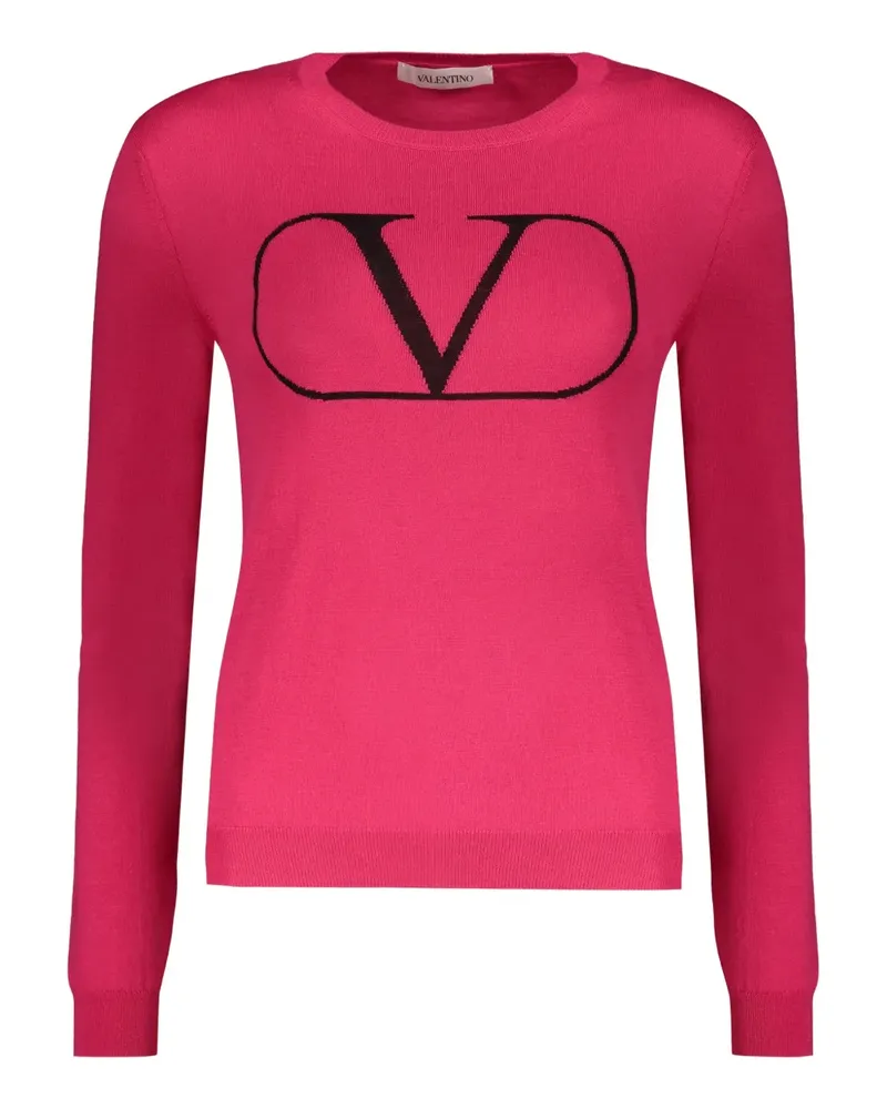 Valentino Garavani Intarsien-Pullover mit Logo - Rosa Rosa