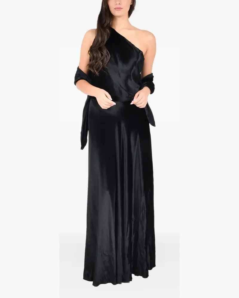 Alberta Ferretti Asymmetrisches Maxikleid - Schwarz Schwarz
