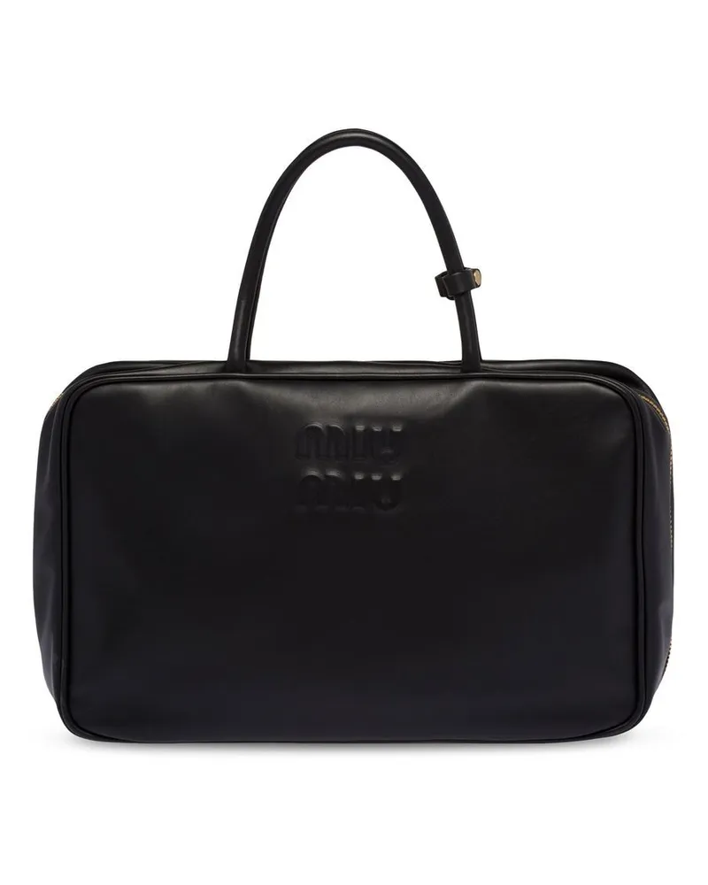 Miu Miu Handtasche mit Logo-Prägung - Schwarz Schwarz