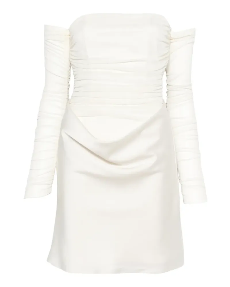 ROTATE Birger Christensen ruched mesh mini dress - Nude Nude