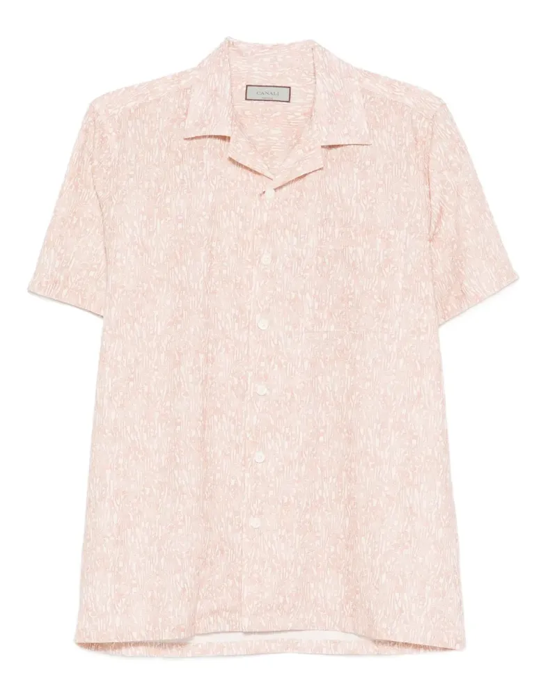 Canali Hemd mit abstraktem Print - Rosa Rosa