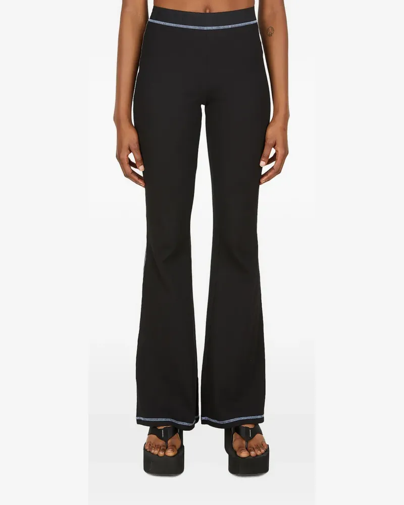 McQ topstitching flared trousers - Schwarz Schwarz