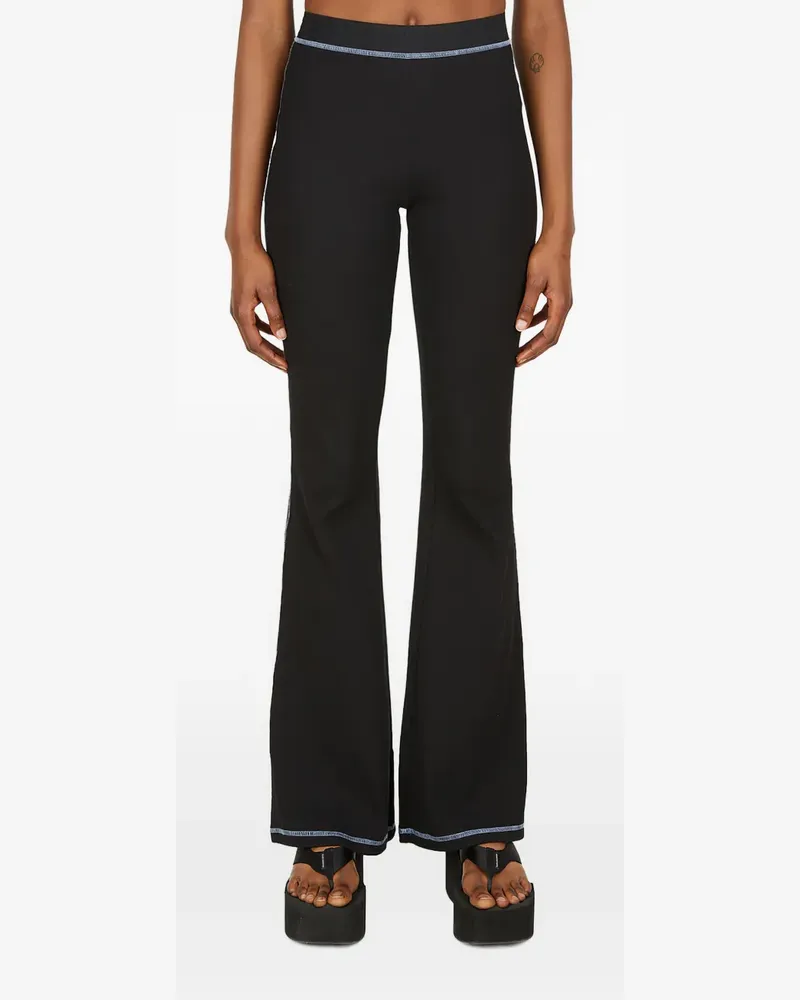 McQ topstitching flared trousers - Schwarz Schwarz