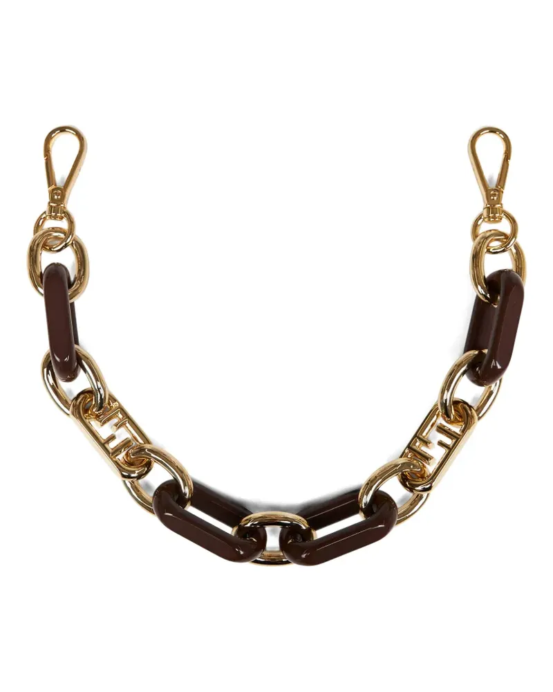Fendi You logo-engraved chain strap - Braun Braun