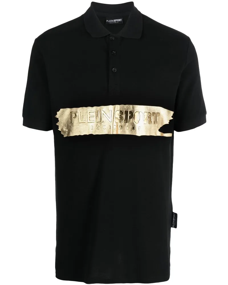Philipp Plein Poloshirt mit Logo-Print - Schwarz Schwarz