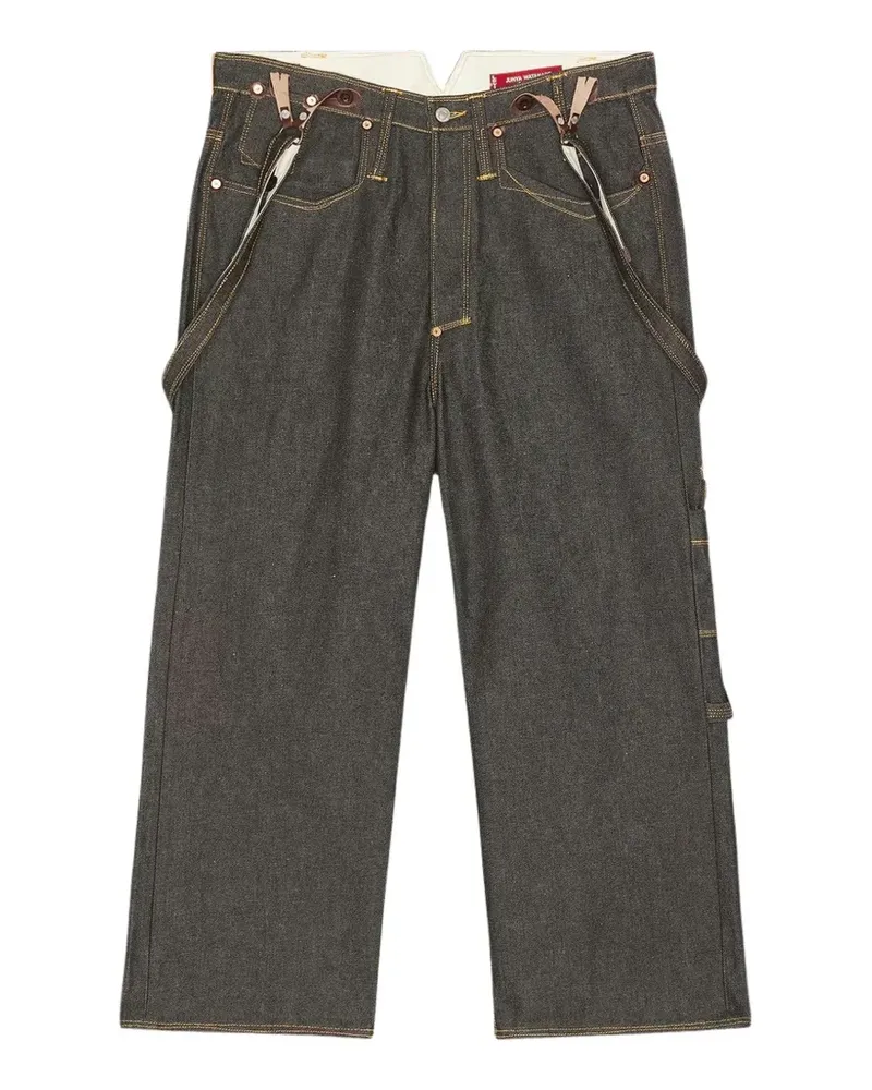 Junya Watanabe brace-detail straight-leg jeans - Schwarz Schwarz