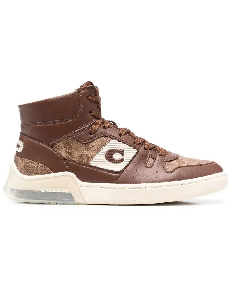 Coach High-Top-Sneakers mit Logo - Braun Braun