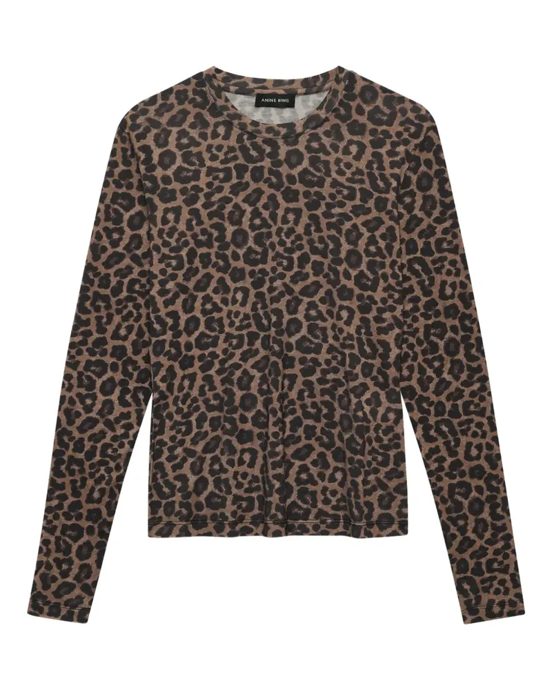 Anine Bing Langarmshirt mit Leoparden-Print - Braun Braun