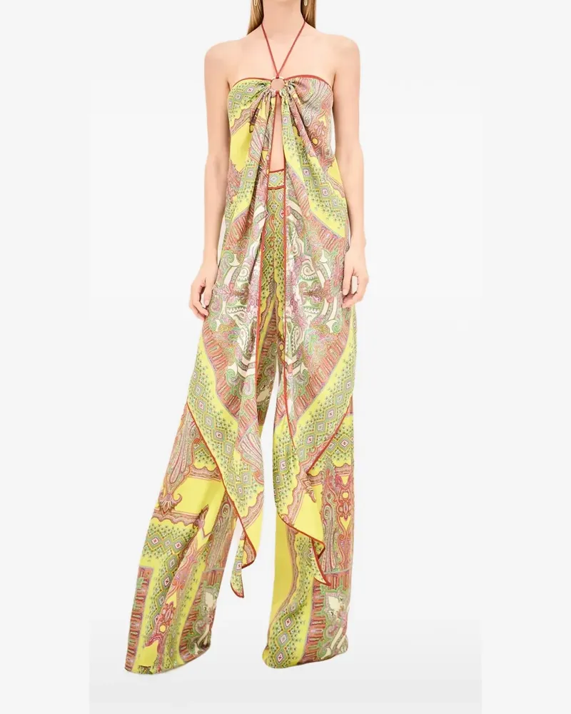 Alexis paisley-print halterneck top - Grün Grün