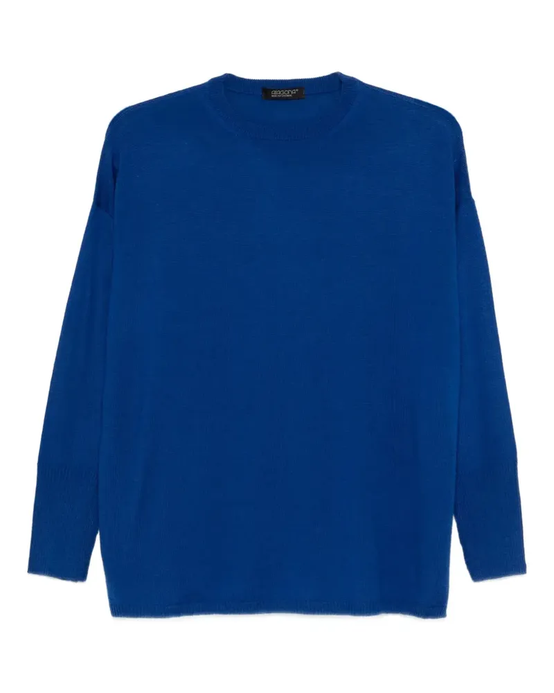 ARAGONA Fein gestrickter Pullover - Blau Blau