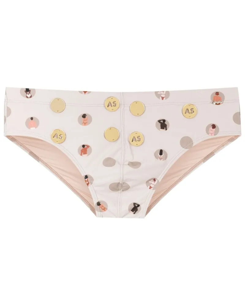 Amir Slama Badeshorts mit grafischem Print - Nude Nude