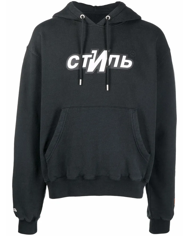 Heron Preston Hoodie mit Logo-Print Schwarz