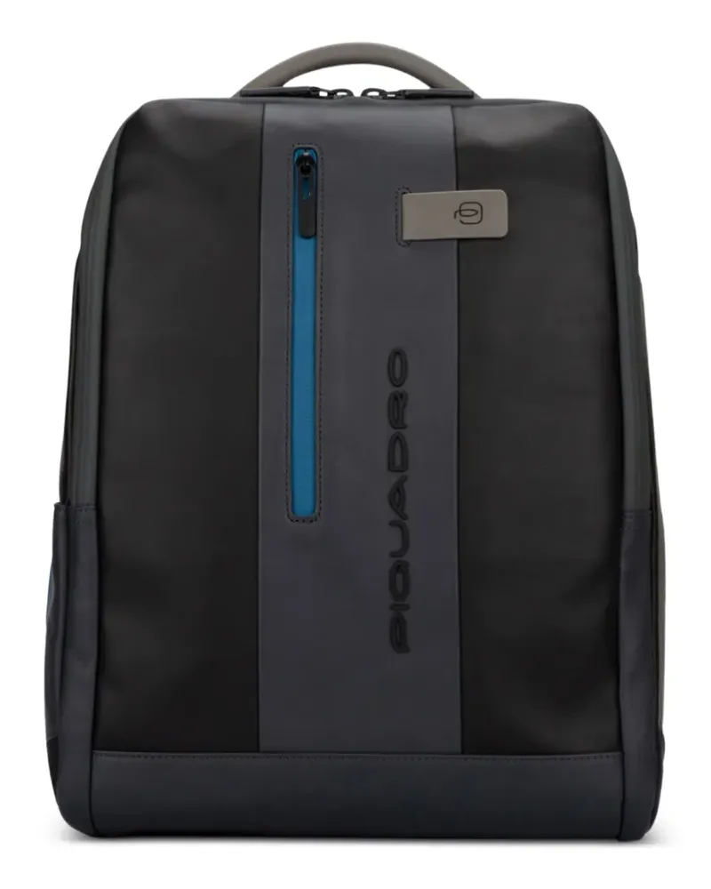 Piquadro logo-detail laptop backpack - Schwarz Schwarz