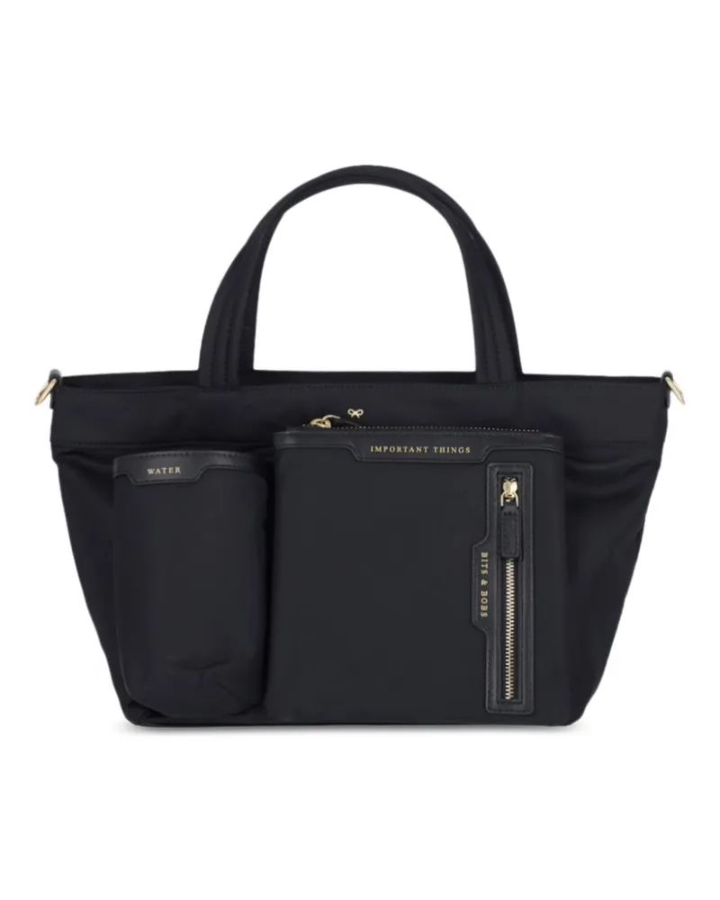Anya Hindmarch Mini E/W Multi-Pocket Tote Bag - Schwarz Schwarz