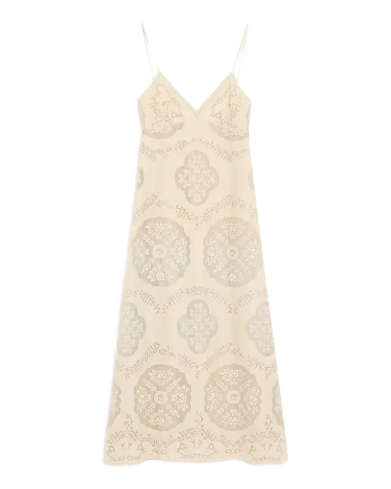 Valentino Garavani Midikleid mit floralem Allover-Muster - Nude Nude