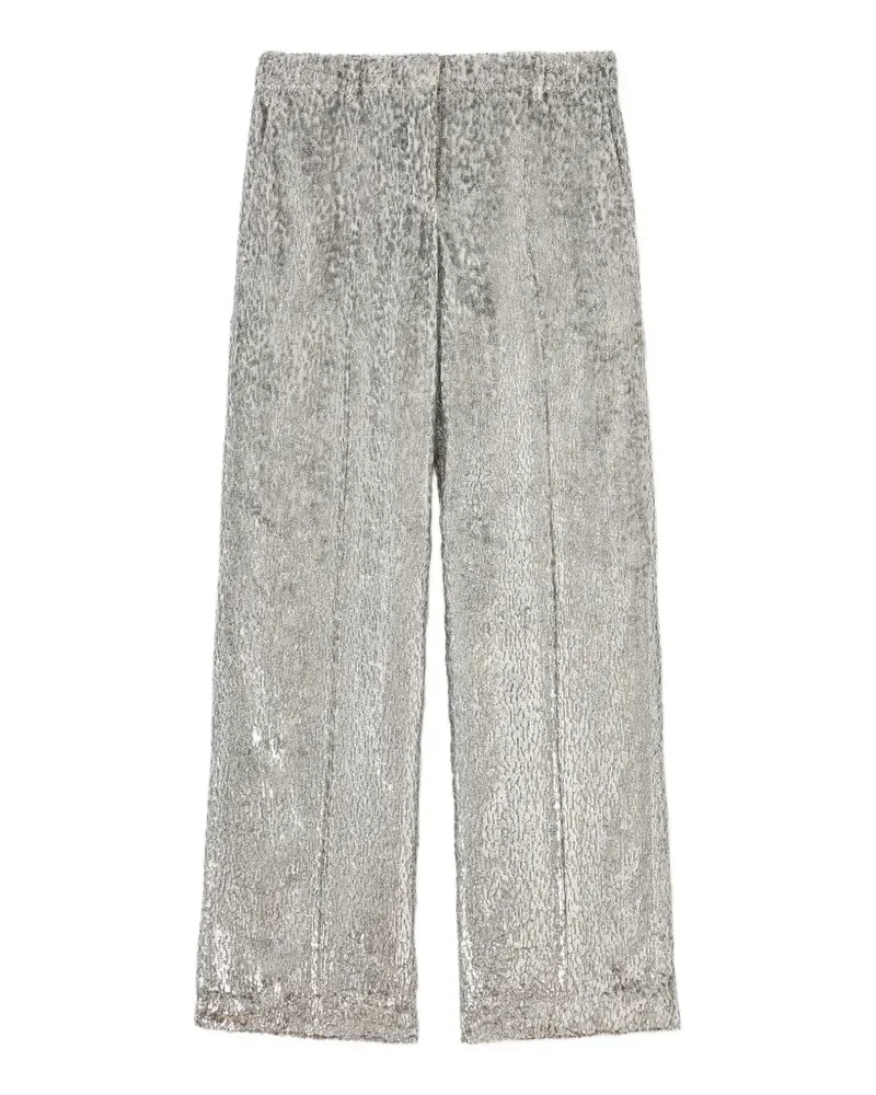 Stella McCartney Hose im Fil Coupé-Design - Silber Silber