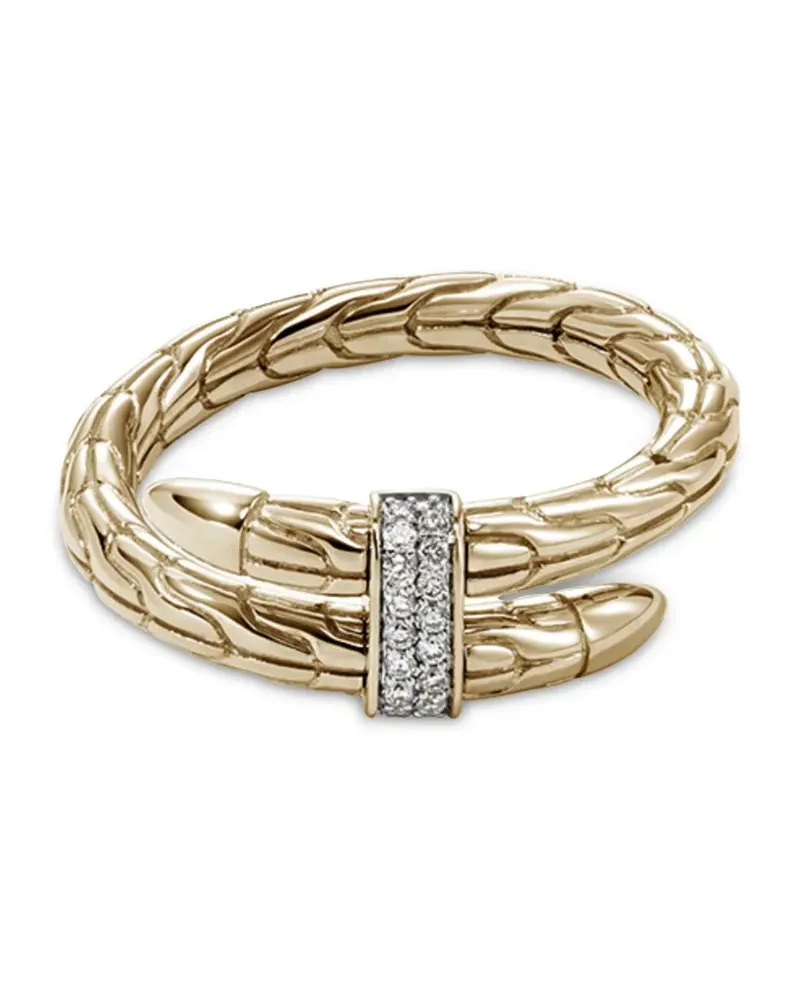 John Hardy 14kt Spear Goldring mit Diamant Gold