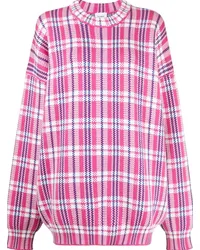 VETEMENTS Karierter Intarsien-Pullover Rosa