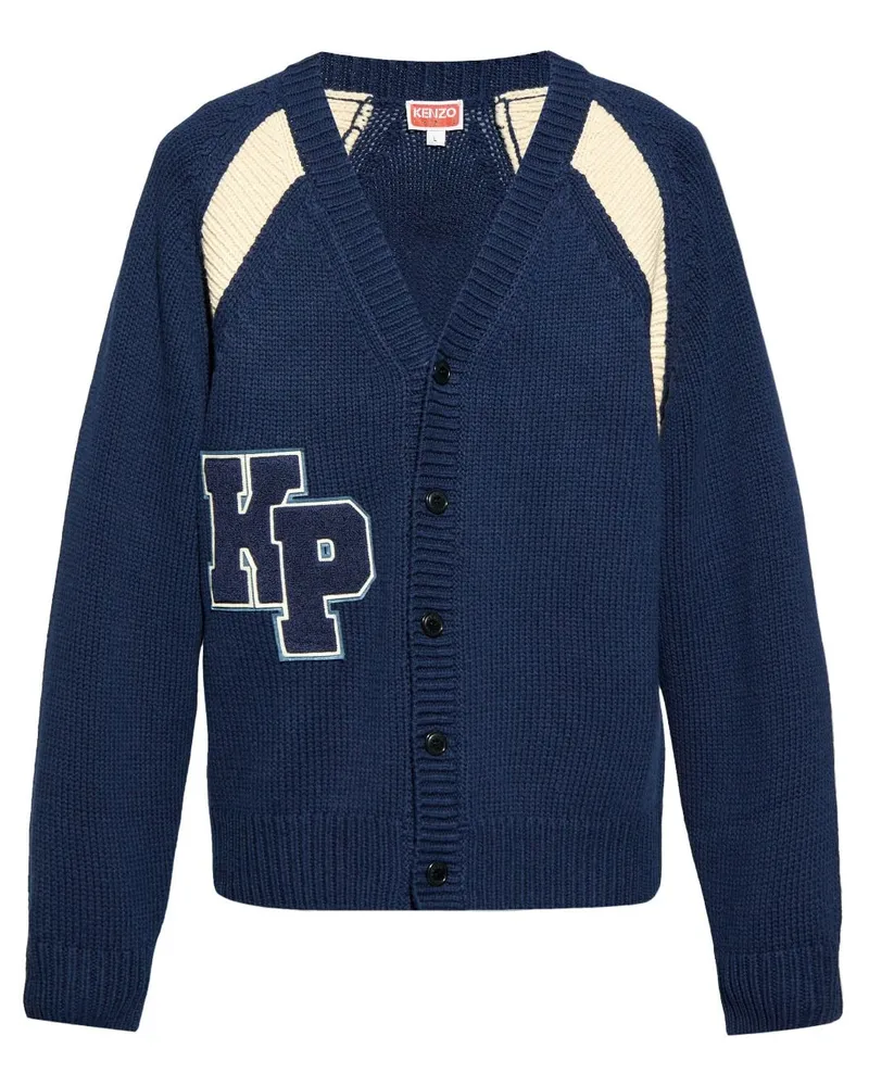 Kenzo Cardigan mit Logo-Applikation - Blau Blau