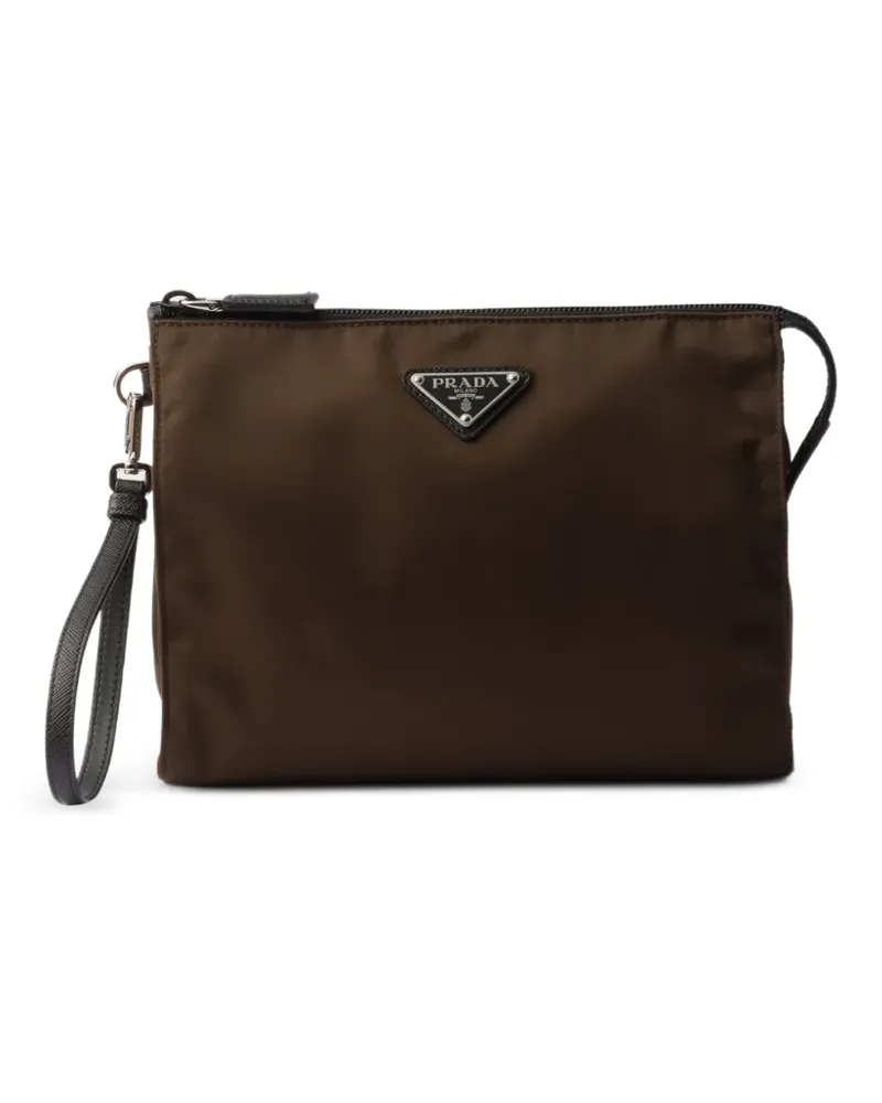 Prada Kulturbeutel mit Logo-Detail - Braun Braun