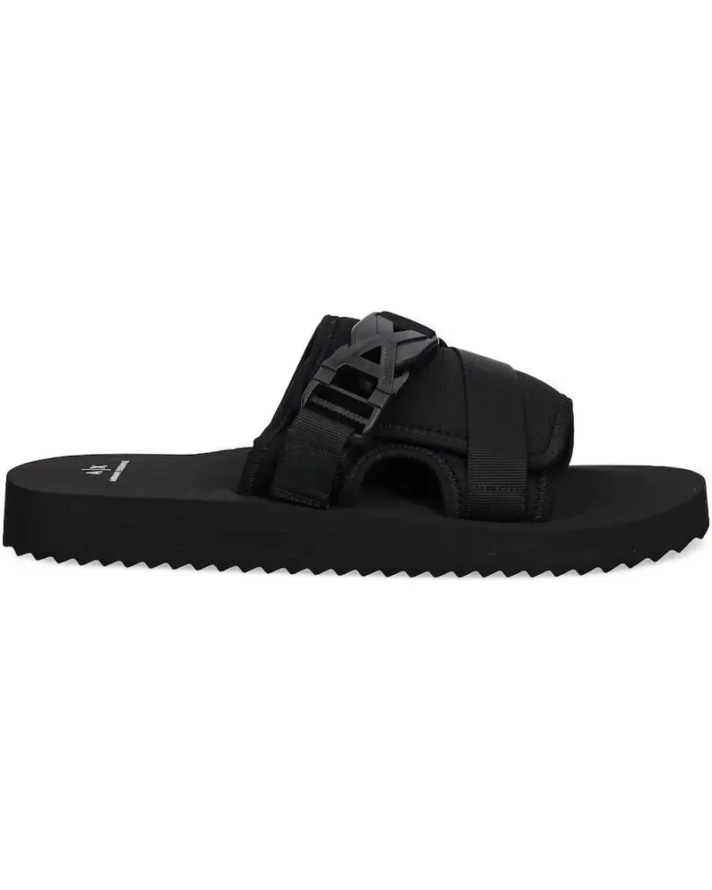 Armani Exchange Pantoletten mit Schnallenriemen - Schwarz Schwarz