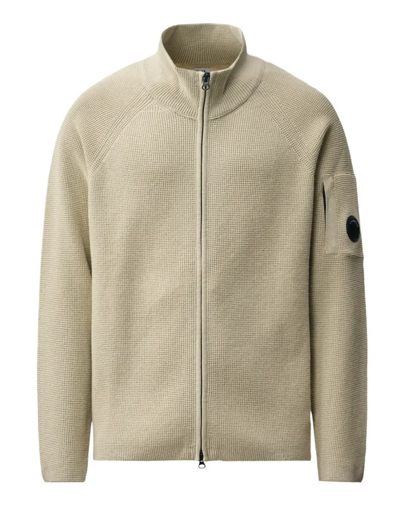 C.P. Company zip-up Lens-detail sweater - Nude Nude