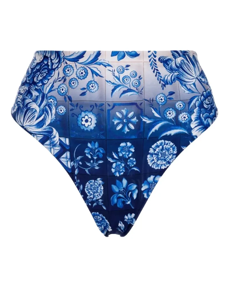 AGUA BENDITA Penelope Bikinihöschen mit Blumen-Print - Blau Blau