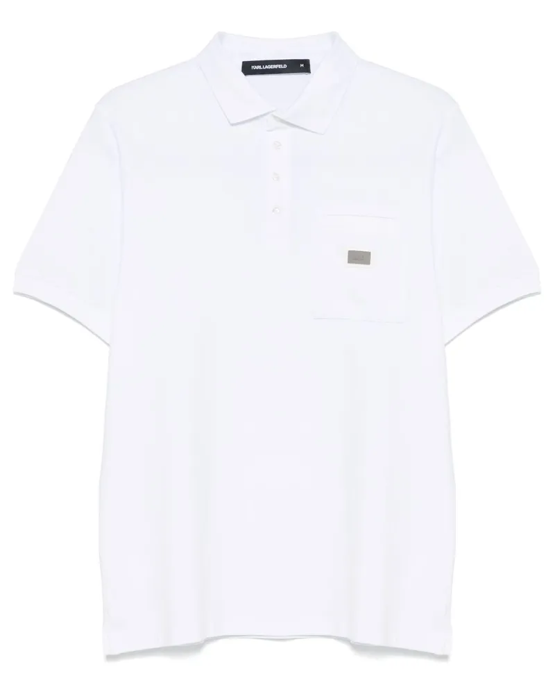 Karl Lagerfeld Poloshirt mit Brusttasche - Weiß Weiß