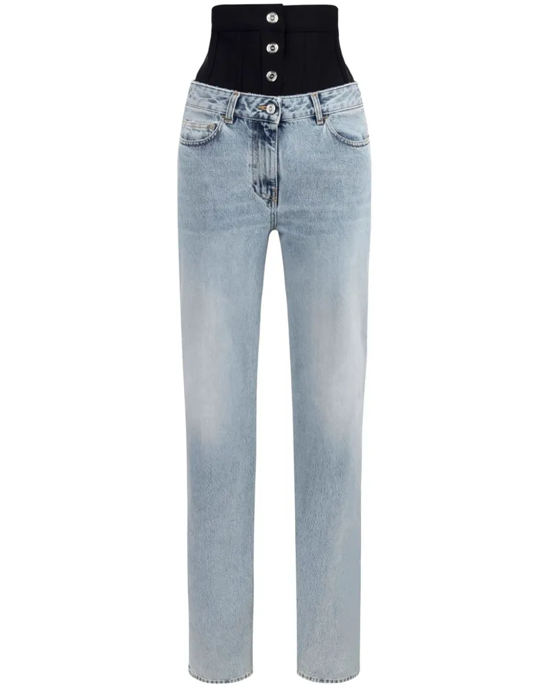 Elisabetta Franchi layered straigh-leg jeans Blau