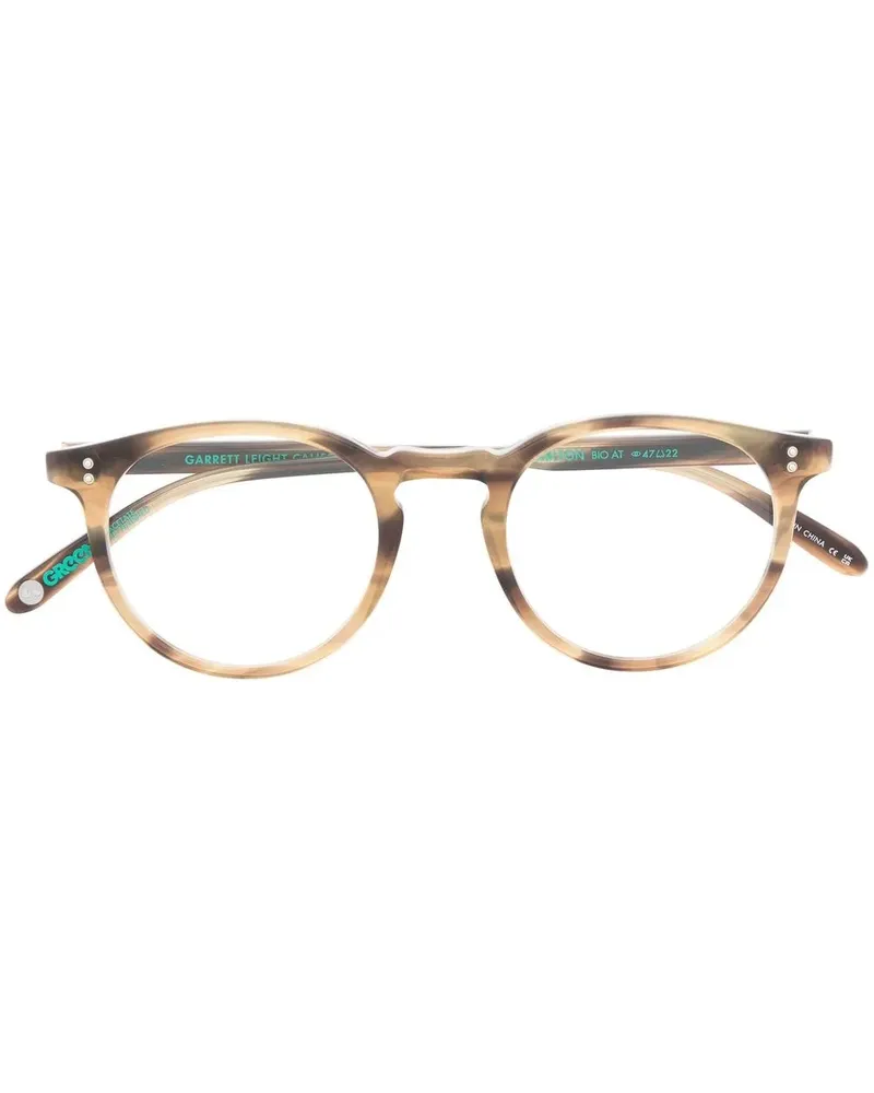 Garrett Leight Runde Brille in Schildpattoptik - Braun Braun