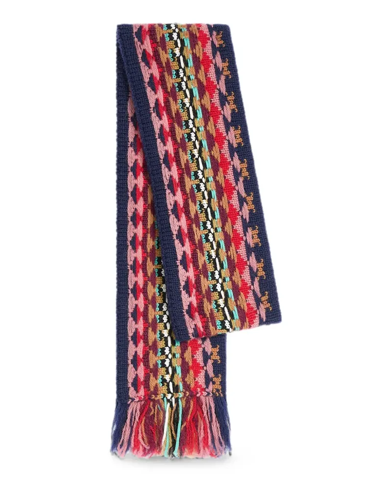 Dries van Noten Schal mit Jacquardmuster - Blau Blau