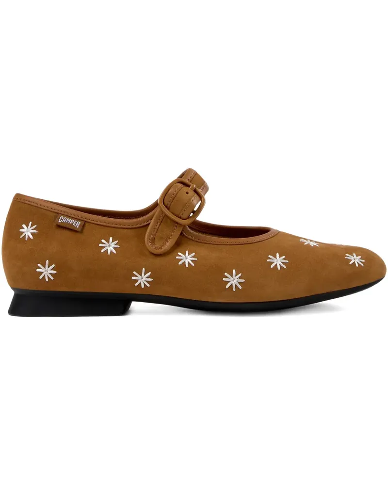 Camper Casi Myra Ballerinas mit Blumendetail - Braun Braun