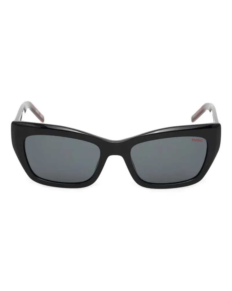 HUGO BOSS Sonnenbrille mit eckigem Gestell - Schwarz Schwarz