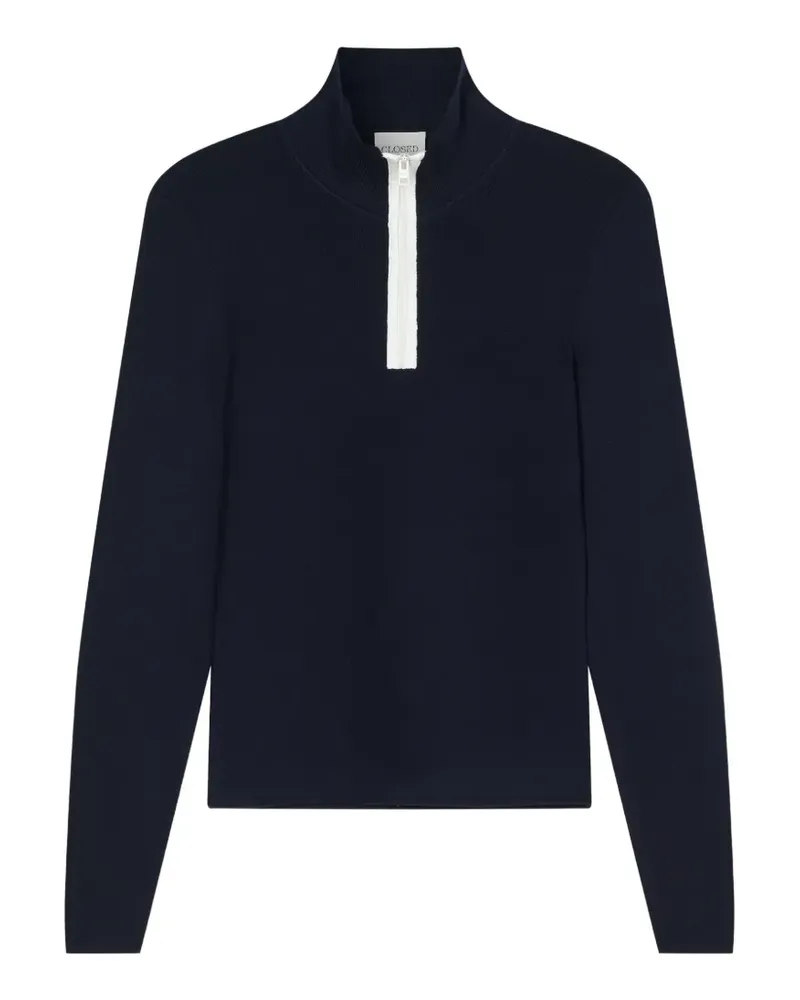 Closed halfzip longsleeve sweater - Blau Blau